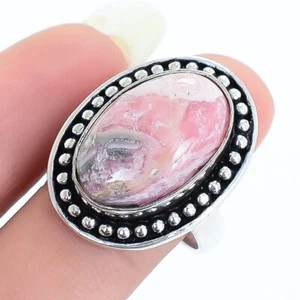 Rhodochrosite Gemstone Handmade Ethnic Silver Jewelry Ring Size 6 RRJ17033 - Picture 1 of 4