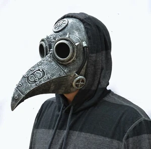 Máscara Doctor Plague Halloween Pájaro Pico Cuervo Cuervo Máscara SteamPunk PLATA - Imagen 1 de 9