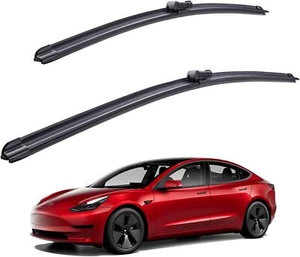 For Tesla Model Y 3 Front Windshield Wiper Blades All-season 26+19in A Set - Picture 1 of 7