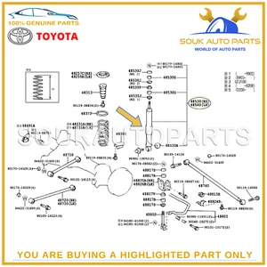 48530-69155 Genuine Toyota ABSORBER ASSY, SHOCK, REAR RH/LH 4853069155 OEM - Picture 1 of 1