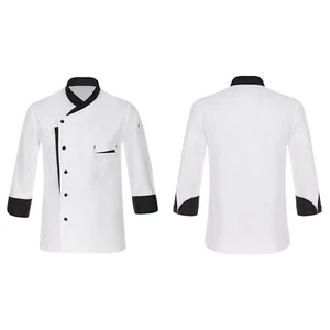Men Long Sleeve Chef Jacket Unisex Cook Chef Coat Kitchen Restaurant Workwear - Picture 1 of 47