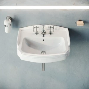 Renovator's Supply Cloakroom 19" Wall Mounted Bathroom Sink White with Overflow - Picture 1 of 11