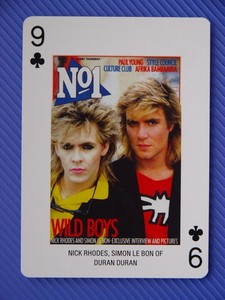 Nick Rhodes Simon Le Bon Duran Single swap Playing Card 9 Clubs Wild Boys No1