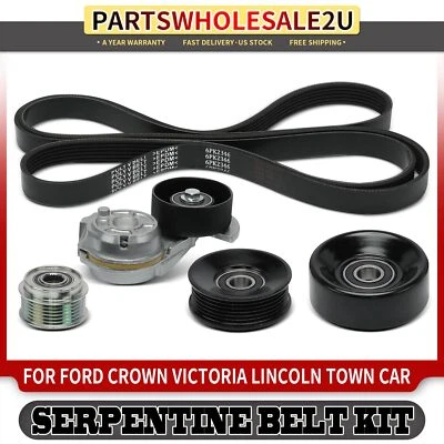 5x Serpentine Belt Drive Component Kit for Lincoln Town Car Ford Crown Victoria - Image 1 of 4