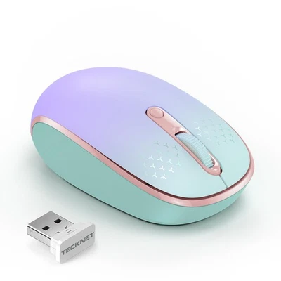 Mouse inalámbrico para computadora 2.4G con receptor USB 4 botones silencioso portátil Foto 1 de 4