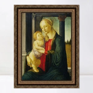 Gerahmtes Leinwandbild Giclée-Druck Madonna mit Kind von Sandro Botticelli Wandbild - Bild 1 von 16
