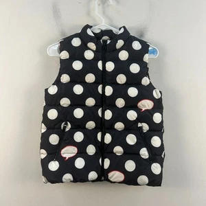 Gap Kids Girls XL Black White Polka Dot Zipper Puffer Pockets Woven Lined 22573 - Picture 1 of 8