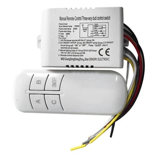 3 Way ON/OFF AC220V Wireless Receiver Lamp Light RF Remote Control Switch 315MHz - Picture 1 of 8