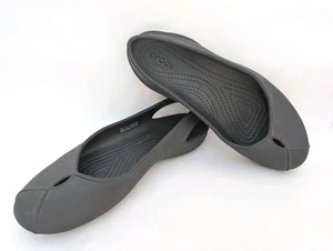 Crocs Iconic Comfort Olivia II UK 6 Ballet Flats Sling Back Shoes Black GUC - Picture 1 of 6