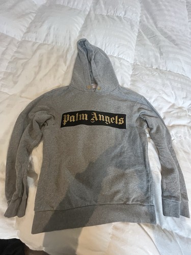 felpa con cappuccio palm angels grigia taglia small ottime condizioni