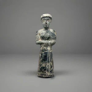 Antiguo retrato piedra nefrita alabado rey Gud del Cercano Oriente - Imagen 1 de 15