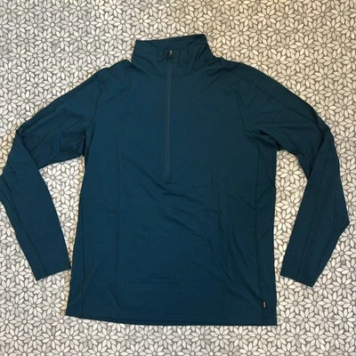 Men's REI Merino Wool 1/2 Zip L/S Pullover in Teal, Size L - Image 1 of 4