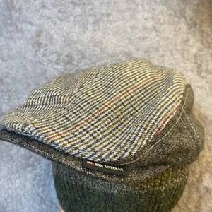 NICE Ben Sherman Newsboy Cap Hat - Grey Striped - Size L/XL Wool Blend 7 1/8 - Picture 1 of 9