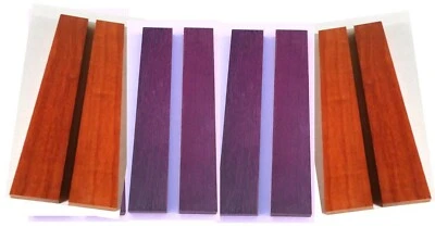 WOOD-HAWK 4 PURPLEHEART 4 PADAUK 3/4" x 2" x 16" Exotic Wood Cutting Lumber Board