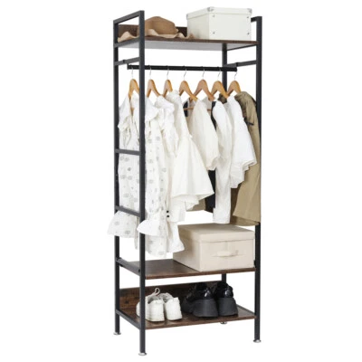 Sturdy Clothes Rack Freestanding Garment Storage Shelf Adjustable Kitchen Shelf - Image 1 of 4