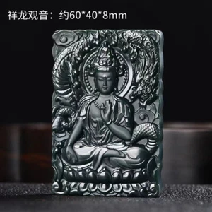 Certificado Natural Hetian Jade Colgante Nefrita Tallado Buda Amuleto Colgante - Imagen 1 de 6