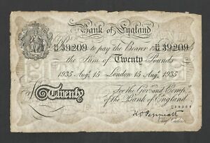 PEPPIATT  £20  OPERATION BERNHARD   1935   WHITE TWENTY    BANK OF ENGLAND