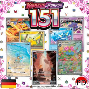 Pokemon Karten 151 KP03.5 | ALLE KARTEN POKEMON 151 | GLURAK PIKACHU MEW TURTOK - Bild 1 von 222