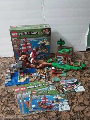 LEGO Minecraft Lot Pirate Ship  Adventure & The First Night Incomplete Read Note - Image 1 of 4