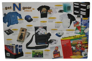 Nintendo Power Get N Gear N64 Store Merchandise (1996) Video Game Fold Poster - Picture 1 of 3