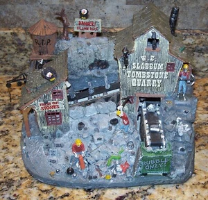 Lemax Spooky Town W.E .Slabbum Tombstone Quarry Halloween Village Building 24468 - Picture 1 of 15