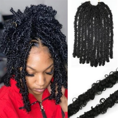 12 в 24 дюйма бабочка искусственные локоны крючком косы предварительно петли крючком косы - Изображение 1 из 4