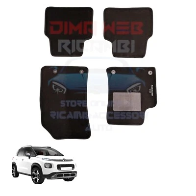 SET TAPPETI TAPPETINI MOQUETTE NERI PER CITROEN C3 AIRCROSS CON 4 CLIP FISSAGGIO - Immagine 1 di 4