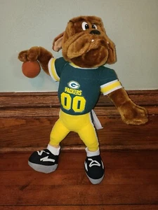 RARO peluche Bulldog calcio NFL 19 pollici vintage 1999 Nanco Green Bay Packers - Foto 1 di 13
