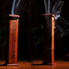 1X Wooden Incense Stick Holder Burning Joss Insence Box Insense Burner Catcher