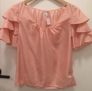 Club Monaco Peach Raffle Sleeves Top: Size: PS New - Picture 1 of 4