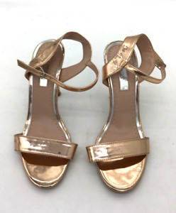Miss K G Kurg Ladies Geiger Rose Gold Strappy Heeled Shoes UK 6 Preloved