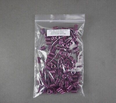 Lot 100 1/4 20 Genuine  Helicoil Inserts Part # 3585-4cn 500 Free U.s. Shipping • 16.48£