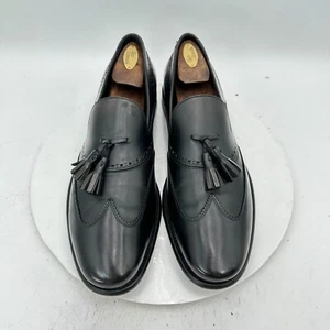 Salvatore Ferragamo Hombres Talla 11D Cuero Negro Brogue Borla Mocasín Zapatos de Vestir - Imagen 1 de 11