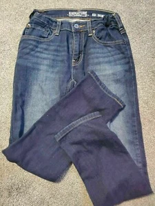 Boy's Levi's Signature S26 Skinny Dark Faded Wash Denim Blue Jeans Size 14 R - Picture 1 of 4