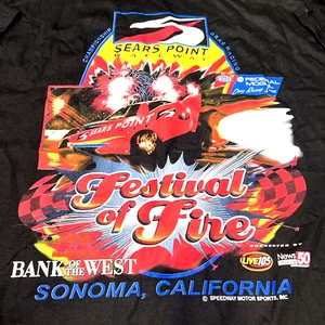 Vintage Sears Point Festival OF Fire Drag Racing Shirt (Size XL) - Picture 1 of 3