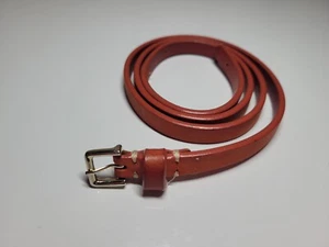 Stefanel Belt Orange Genuine Leather Skinny Belt Size M - Picture 1 of 11