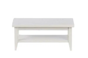 Dolls House White Retro Coffee Table with Shelf Modern Living Room Furniture - Picture 1 of 8