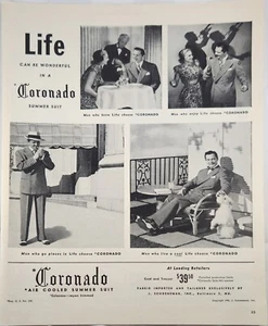 Trajes de verano Coronado 1946 anuncio vintage hombres que van lugares en la vida - Imagen 1 de 1