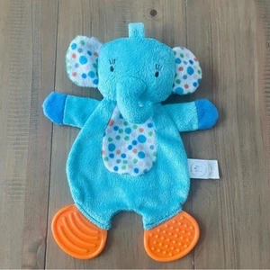 Manhattan Toy Lovey Teether Baby Turquoise Elephant Safari Flat Rubber Feet - Picture 1 of 5