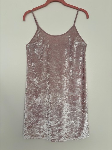 UNDERCOVER Abito Victoria's Secret donna velluto rosa schiacciato cinturini spaghetti XS