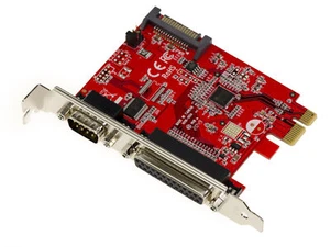 Card Pcie 1X 2.0 Serie Com RS232 + Parallel Lpt DB25 Pos Power On Serial - Picture 1 of 2