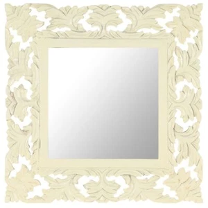 Mirror White Solid mango wood Decorative Inlays Mirror Square - Picture 1 of 10