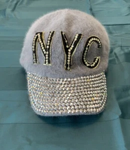 Womens Cap Hat gray with glitters NYC - Picture 1 of 1
