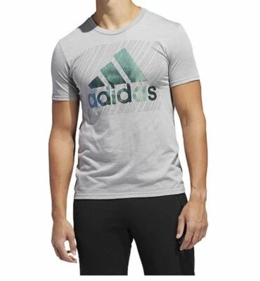 Adidas Mens Badge of Sport Inverted Mesh T-Shirt Grey DV2130 Size S NEW with tag - Image 1 of 4