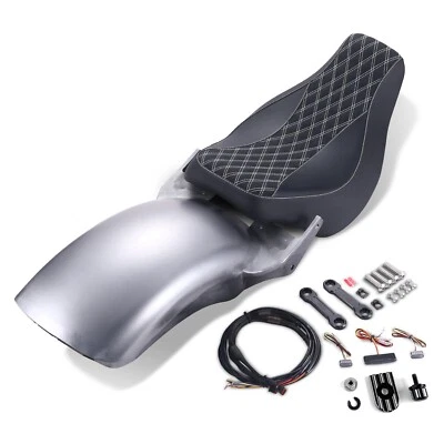 Guardabarros trasero de acero INCA + asiento individual para Harley Softail Fat Bob/Heritage 2018-2024 Foto 1 de 4
