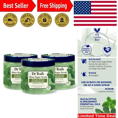 Eucalyptus & Spearmint Shea Sugar Scrub - 19oz, 3-Pack for Luxurious Exfoliation - Image 1 of 4