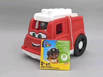 Mega Bloks Fisher-Price Toddler Building Blocks Freddy Fire Truck & Bloks NWT - Image 1 of 4