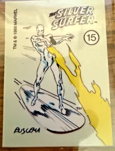 Imágenes de cómics del Universo Marvel 1986 serie 1 pegatina #15 Silver Surfer casi nuevo-como nuevo - Imagen 1 de 3