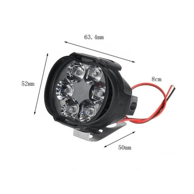 12V 80V LED Headlight for Motorcycle 6 LED Bulbs 1200 Lumens Waterproof - Image 1 of 4