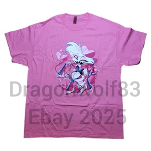 Hazbin Hotel Angel Dust Summer Splatter XL Pink Shirt Vivziepop Sharkrobot - Picture 1 of 24